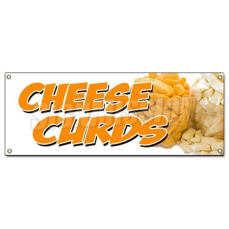 Signmission CHEESE CURDS BANNER SIGN wisconsin poutine fried squeaky southern fresh B-Cheese Curds